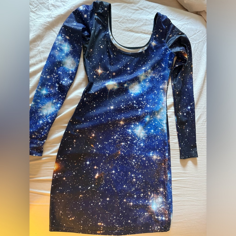 Blackmilk Galaxy Blue Long Sleeve Bodycon